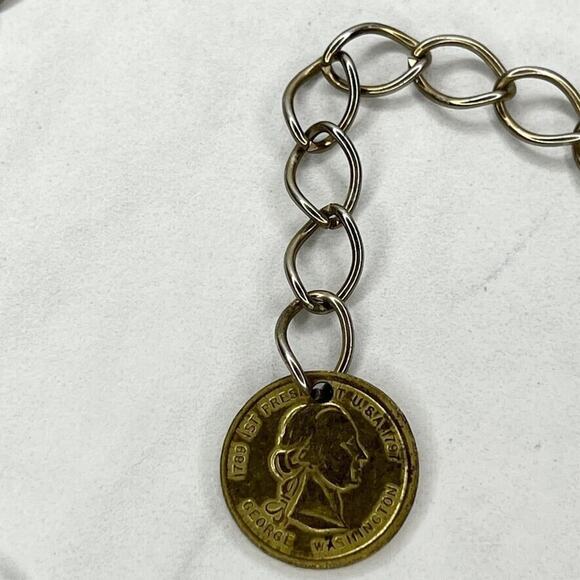 George Washington Coin Chain Belt Gold Tone Y2K Small (S) ✨ - Picture 10 of 12
